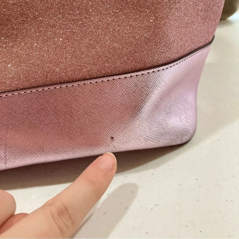 KATE SPADE Lola Glitter Tote & Wallet Pink Set